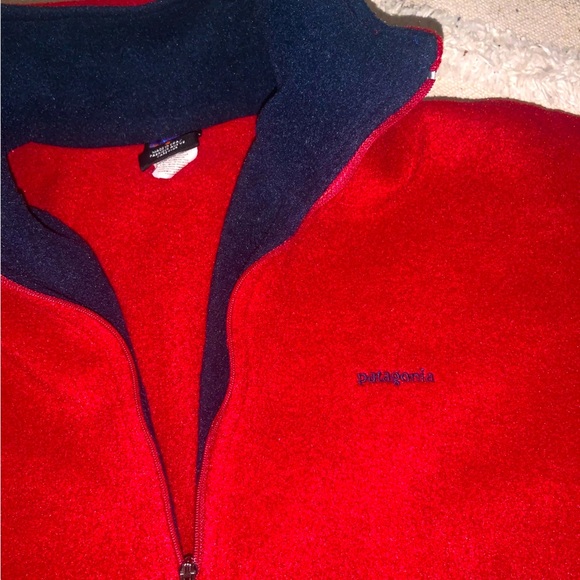 Patagonia Vintage 90s Logo Capilene fleece men’s small outdoor unisex red rare - Picture 3 of 4
